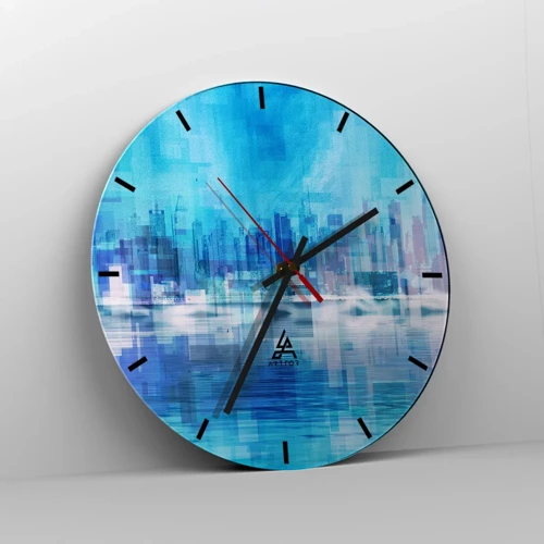 Horloge murale - Pendule murale - Noyé dans le bleu - 30x30 cm