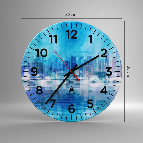 Horloge murale - Pendule murale - Noyé dans le bleu - 30x30 cm