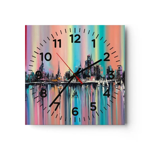 Horloge murale - Pendule murale - Noyé par la lumière de la nuit - 30x30 cm