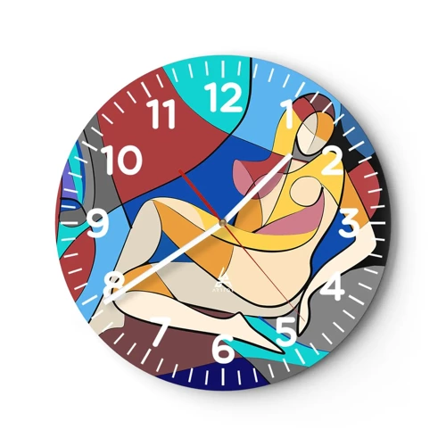 Horloge murale - Pendule murale - Nu cubiste - 30x30 cm