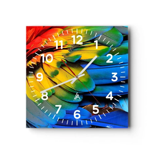 Horloge murale - Pendule murale - Oiseau de paradis - 30x30 cm