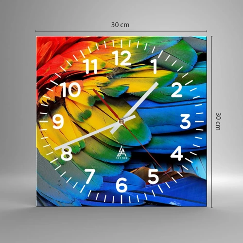 Horloge murale - Pendule murale - Oiseau de paradis - 30x30 cm