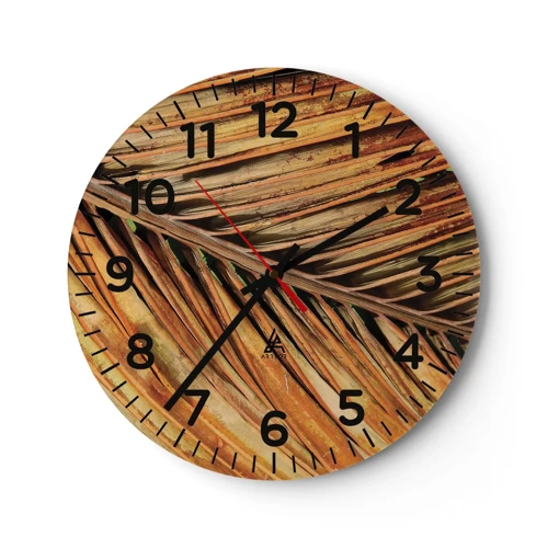 Horloge murale - Pendule murale - Or de noix de coco - 30x30 cm
