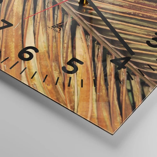 Horloge murale - Pendule murale - Or de noix de coco - 40x40 cm