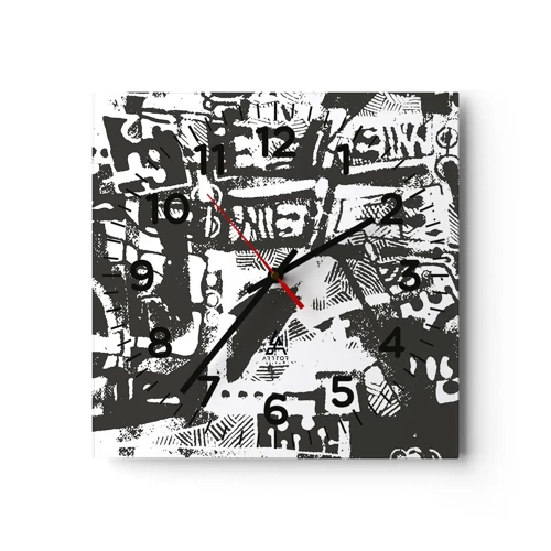 Horloge murale - Pendule murale - Ordre ou chaos? - 40x40 cm