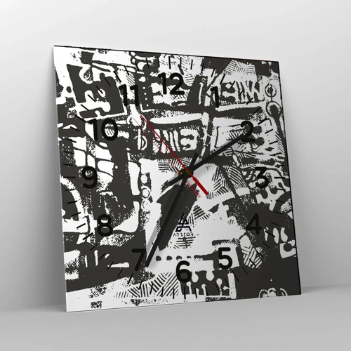 Horloge murale - Pendule murale - Ordre ou chaos? - 40x40 cm