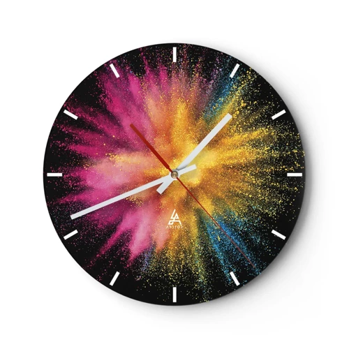 Horloge murale - Pendule murale - Origine des couleurs - 30x30 cm