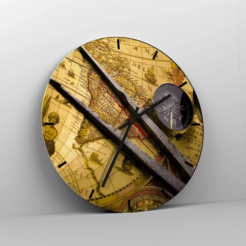 Horloge murale - Pendule murale - Où sont ces trésors? - 40x40 cm