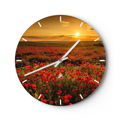 Horloge murale - Pendule murale - Parmi les vagues des prairies bruissantes, parmi les fleurs du déluge - 30x30 cm