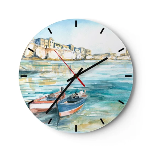 Horloge murale - Pendule murale - Paysage dans l'azur - 30x30 cm