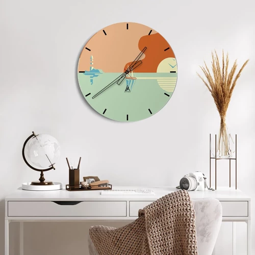 Horloge murale - Pendule murale - Paysage idéal de la mer - 30x30 cm