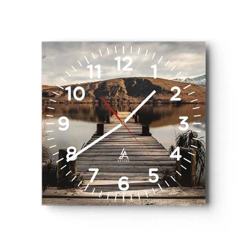 Horloge murale - Pendule murale - Paysage silencieux - 30x30 cm