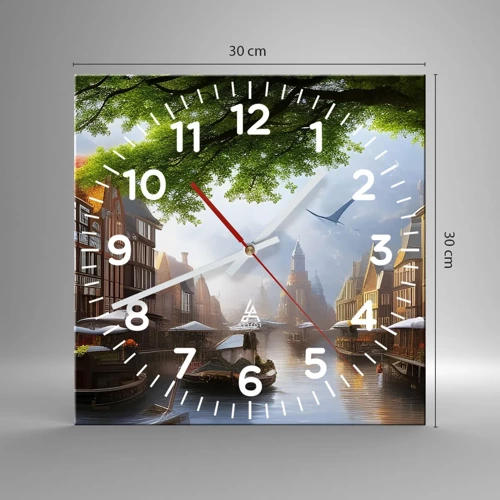 Horloge murale - Pendule murale - Paysage urbain néerlandais - 30x30 cm