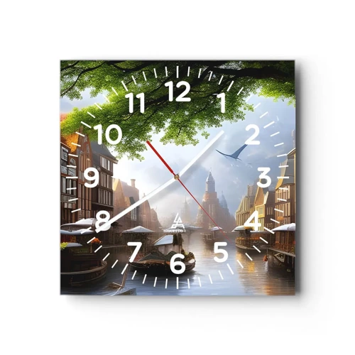 Horloge murale - Pendule murale - Paysage urbain néerlandais - 40x40 cm