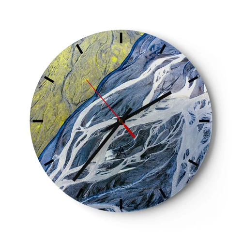 Horloge murale - Pendule murale - Peintures rupestres de la nature - 30x30 cm