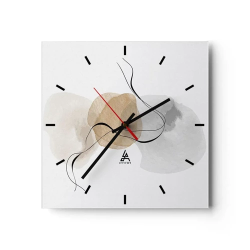 Horloge murale - Pendule murale - Perles d'air - 30x30 cm