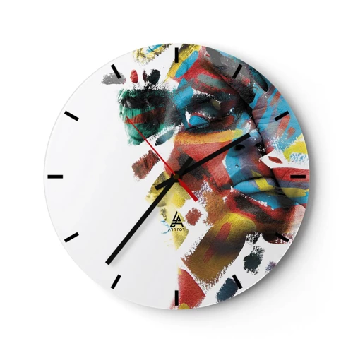 Horloge murale - Pendule murale - Personnalité colorée - 30x30 cm