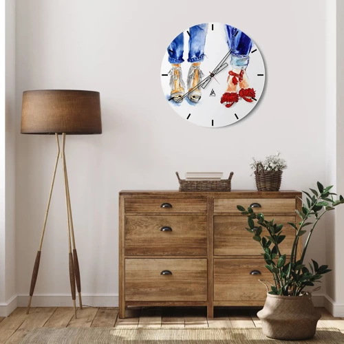 Horloge murale - Pendule murale - Peut-être irons-nous nous promener? - 30x30 cm