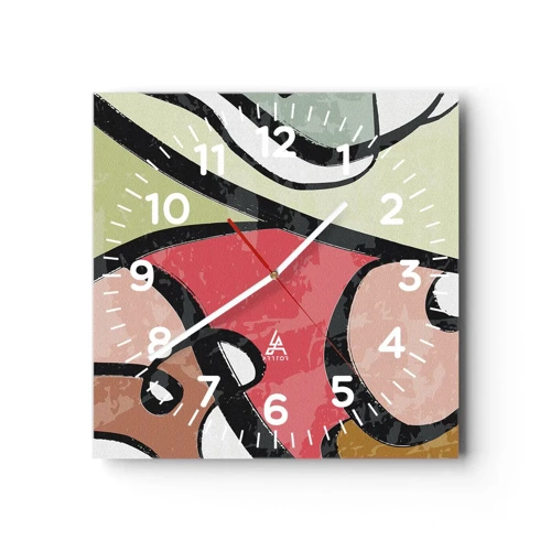 Horloge murale - Pendule murale - Pirouettes parmi les couleurs - 30x30 cm