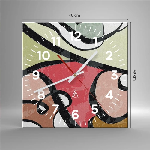 Horloge murale - Pendule murale - Pirouettes parmi les couleurs - 40x40 cm