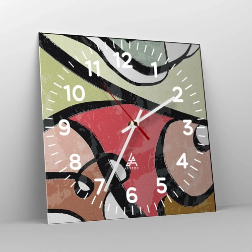 Horloge murale - Pendule murale - Pirouettes parmi les couleurs - 40x40 cm
