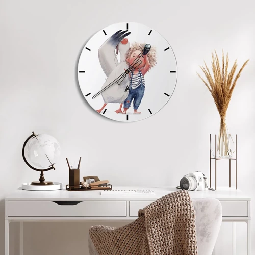Horloge murale - Pendule murale - Plan de grand voyage - 30x30 cm