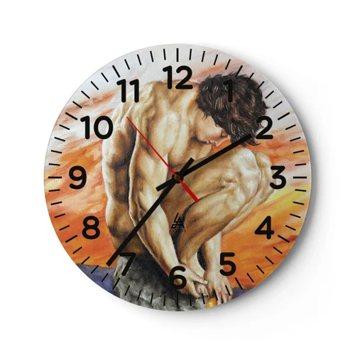 Horloge murale - Pendule murale - Plongé dans ses pensées - 30x30 cm