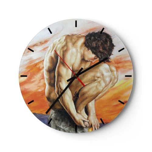 Horloge murale - Pendule murale - Plongé dans ses pensées - 30x30 cm