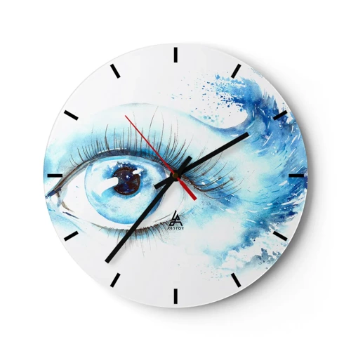 Horloge murale - Pendule murale - Plongez-vous dans le bleu du regard - 30x30 cm