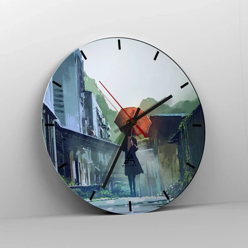 Horloge murale - Pendule murale - Pluie vivifiante - 30x30 cm