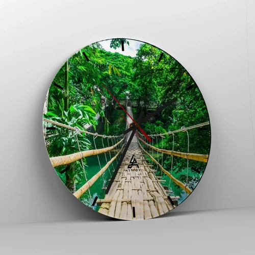 Horloge murale - Pendule murale - Pont de singe en pleine nature - 30x30 cm