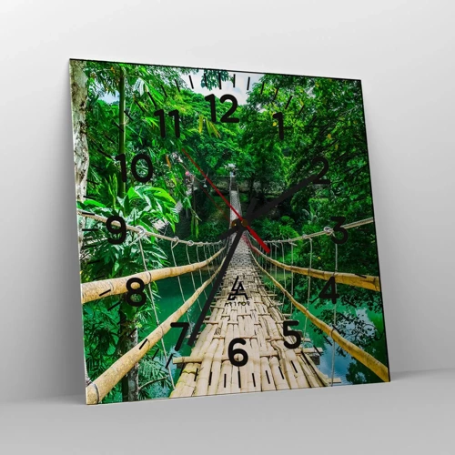 Horloge murale - Pendule murale - Pont de singe en pleine nature - 30x30 cm