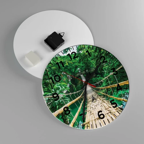 Horloge murale - Pendule murale - Pont de singe en pleine nature - 30x30 cm