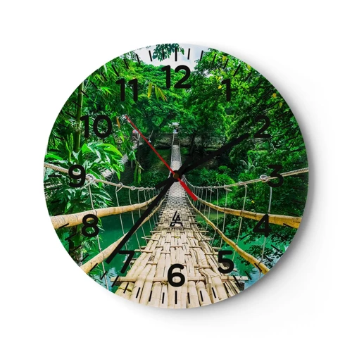 Horloge murale - Pendule murale - Pont de singe en pleine nature - 40x40 cm