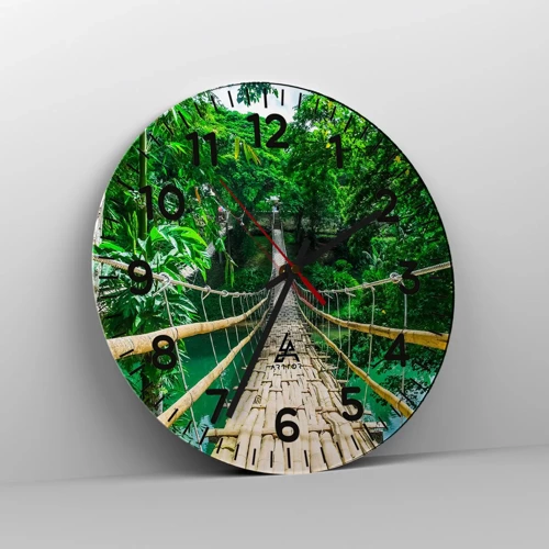 Horloge murale - Pendule murale - Pont de singe en pleine nature - 40x40 cm