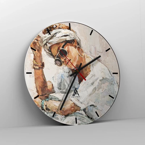 Horloge murale - Pendule murale - Portrait en plein soleil - 40x40 cm