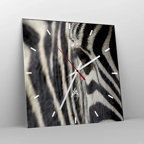 Horloge murale - Pendule murale - Portrait en rayure - 30x30 cm