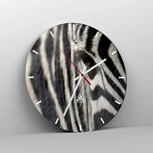 Horloge murale - Pendule murale - Portrait en rayure - 30x30 cm