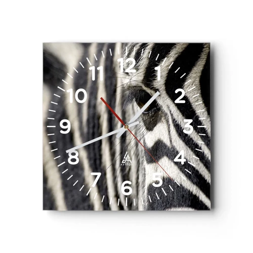 Horloge murale - Pendule murale - Portrait en rayure - 30x30 cm