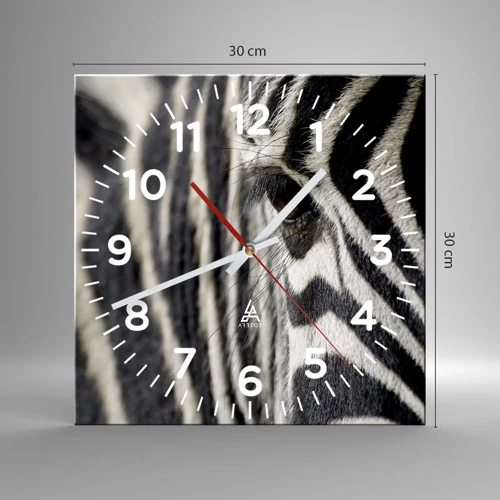 Horloge murale - Pendule murale - Portrait en rayure - 30x30 cm