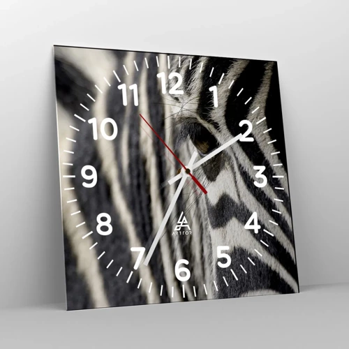Horloge murale - Pendule murale - Portrait en rayure - 30x30 cm
