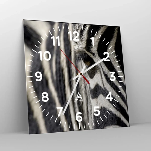 Horloge murale - Pendule murale - Portrait en rayure - 40x40 cm