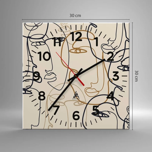 Horloge murale - Pendule murale - Portrait multiplié - 30x30 cm