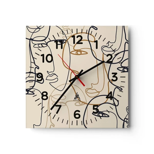 Horloge murale - Pendule murale - Portrait multiplié - 40x40 cm