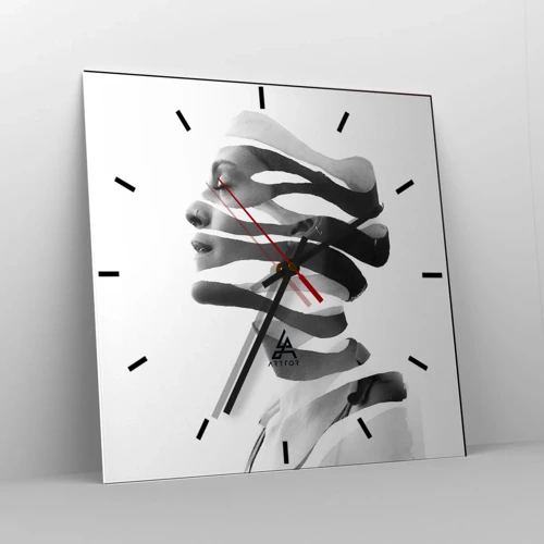 Horloge murale - Pendule murale - Portrait surréaliste - 30x30 cm