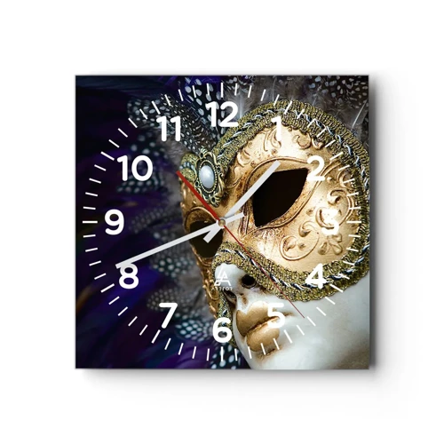 Horloge murale - Pendule murale - Portrait vénitien en or - 30x30 cm