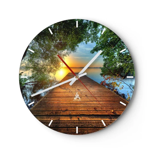 Horloge murale - Pendule murale - Prenez votre temps, asseyez-vous - 30x30 cm