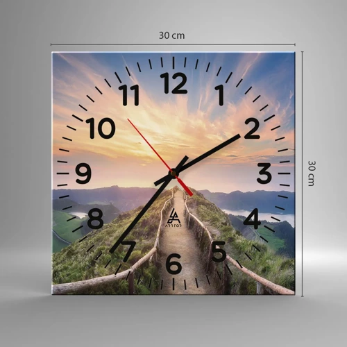 Horloge murale - Pendule murale - Proche du ciel - 30x30 cm