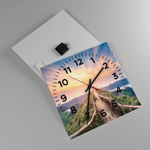 Horloge murale - Pendule murale - Proche du ciel - 40x40 cm