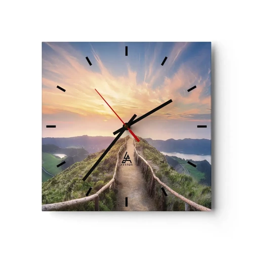 Horloge murale - Pendule murale - Proche du ciel - 40x40 cm